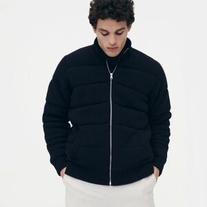 Naadam Men’s Full zip Merino Cashmere Puffer Jacket in Navy size XL